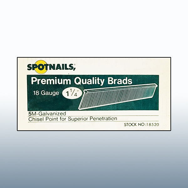Spotnails 18 Gauge Premium Quality 1-1/4" Galvanized Brads 5,000/bx