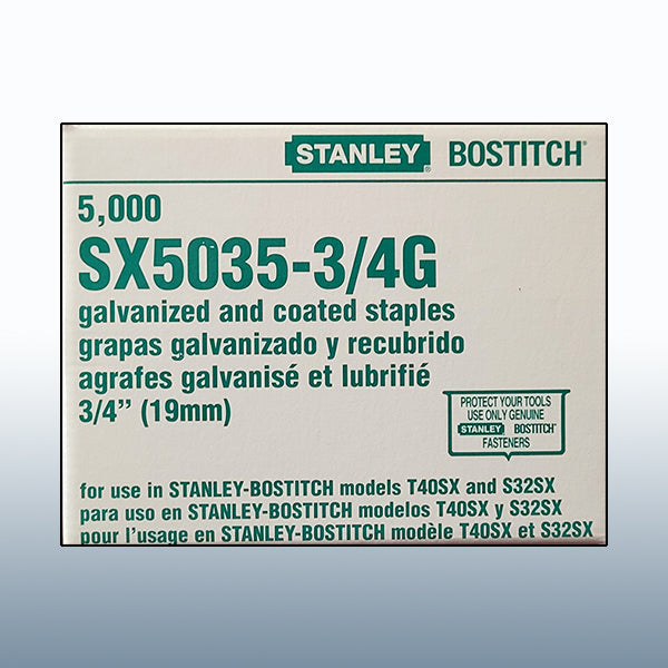 SX5035 3/4" G Stanley Bostitch Staples 5,000/bx