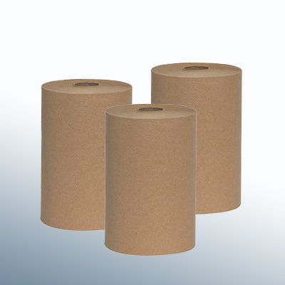 8" x 350' Natural Paper Roll Towels 12rls/cs