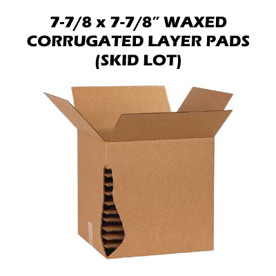 7-7/8 x 7-7/8" Waxed Corrugated Layer Pads (Skid Lot) 2,000/skid