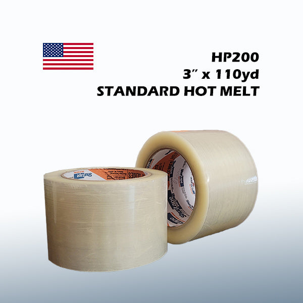 Shurtape HP200 3" x 110yd Clear Standard Hot Melt Carton Sealing Tape