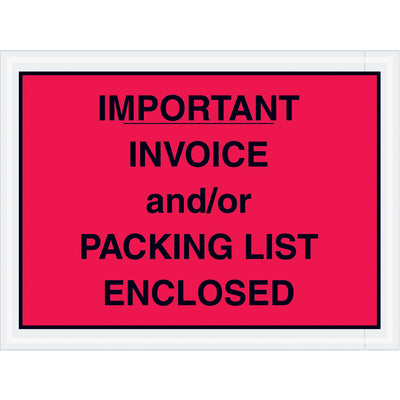 "Packing List/Invoice Enclosed" Envelopes 1,000/cs