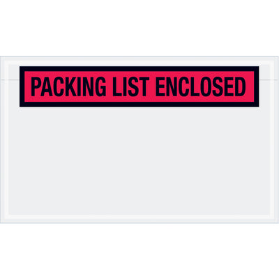 4-1/2 x 7-1/2" Red Panel Face Envelope "Packing List Enclosed" 1,000/cs