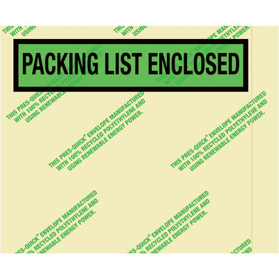 4-1/2 x 5-1/2" Environmental "Packing List Enclosed" Envelopes 1,000/cs