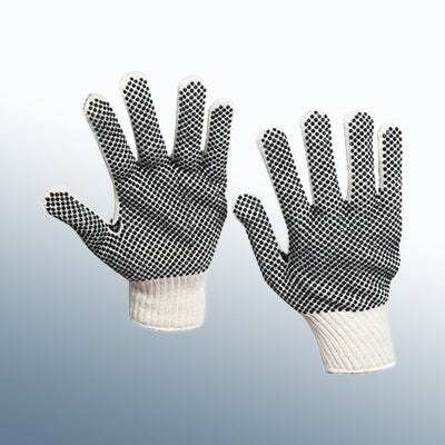 PVC Black Dot Knit Gloves - 12 pairs/cs