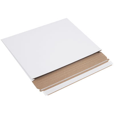 12 1/2 x 9 1/2 x 1" White Gusseted Flat Mailers-Lamar Packaging Supplies Inc