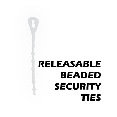 Releasable Beaded Security Ties 2,000/bx, unless noted
