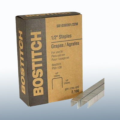 Bostitch SB103020 1/2" Staples (Used with P51-10B) Case Quantity (20bx/cs)