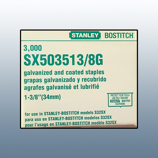 SX5035 1-3/8" G Stanley Bostitch Staples 3,000/bx