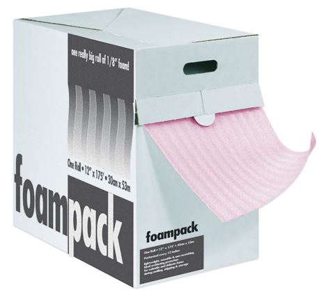 1/8" x 175' Anti-Static Foam Dispenser Pack Perf 12"-rolls of foam-Lamar Packaging Supplies Inc