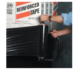 18" x 1500' 80ga Black Stretch Wrap - 4rls/cs - $16.25/roll-Lamar Packaging Supplies Inc
