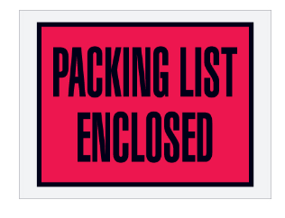 4-1/2 x 6" Red Full Face Envelopes "Packing List Enclosed" 1,000/cs