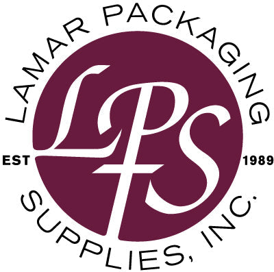 Lamar Packaging Supplies White and Maroon Logo