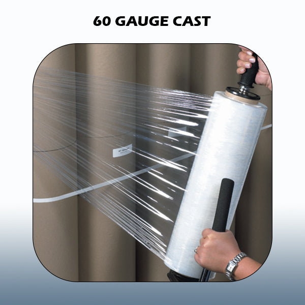 60 Gauge x 2,000' Clear Cast Hand Stretch Film 4rls/cs