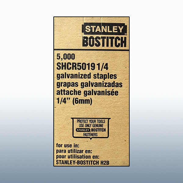 SHCR5019 1/4" Stanley Bostitch Staples 5,000/bx
