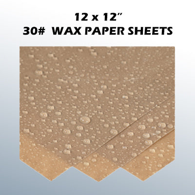 12 x 12 - 30 lb Basis Weight Waxed Paper Sheets - Approx. 3,400