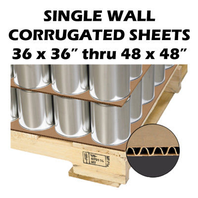 Single Wall Corrugated Sheets 36 x 36" thru 48 x 48"