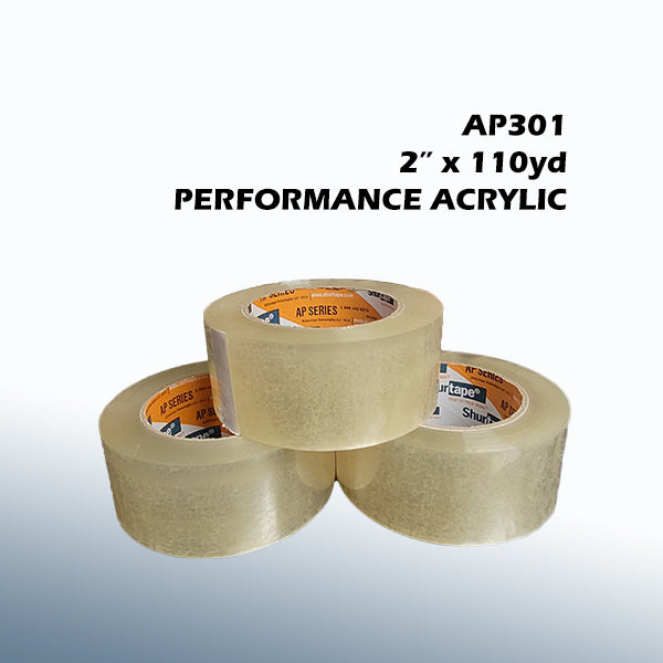 Shurtape AP301 2" x 110yd Clear Performance Acrylic Carton Sealing Tape