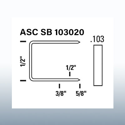 ASCP50-10B Carton Closer Pneumatic Plier Stapler (Staple Diagram)