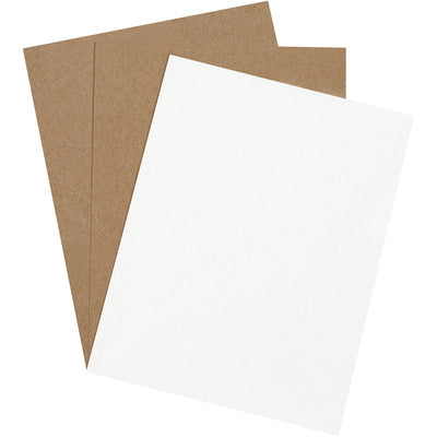 8-1/2 x 11" White 22 Point Chipboard Pads