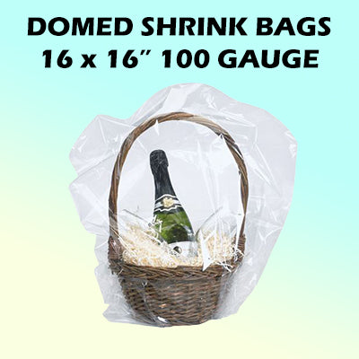 16 x 16" 100 Gauge Domed Shrink Bags 100/cs