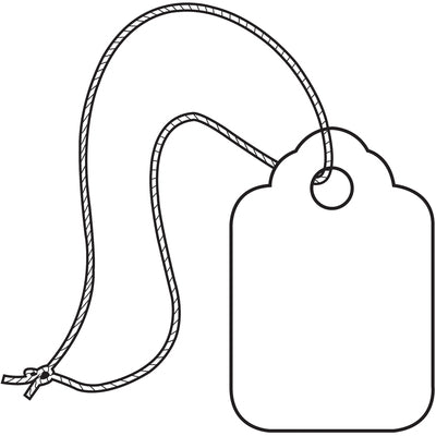 Pre-Strung White Merchandise Tags White String 3/8 x 13/16 Case