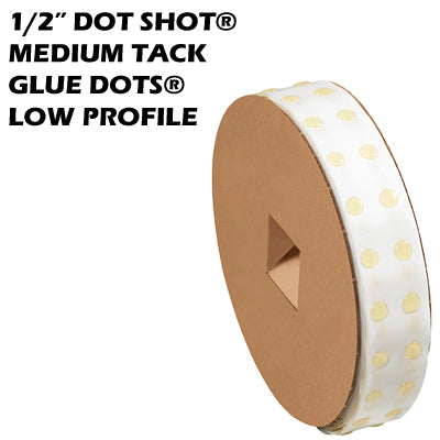 1/2" Dot Shot® Medium Tack Glue Dots® - Low Profile