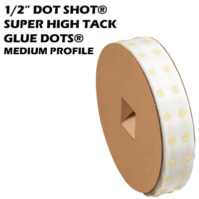 1/2" Dot Shot® Super High Tack Glue Dots® - Medium Profile