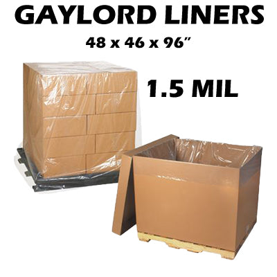 48 x 46 x 96" 1.5 Mil Clear Gaylord Liner - Pallet Cover (60/rl)