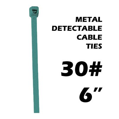 30# Metal Detectable Cable Ties (6")