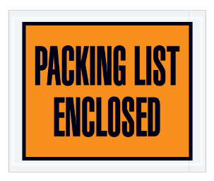 Full Face Envelopes "Packing List Enclosed" (5 available colors) 1,000/cs