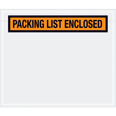 6-1/2" x 5" Orange Panel Face Envelope "Packing List Enclosed" 1,000/cs