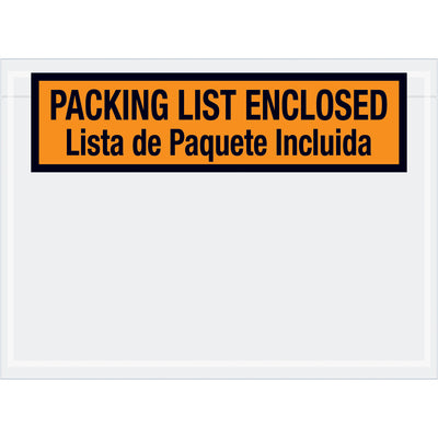 7-1/2 x 5-1/2" Bilingual (ENG/SP) "Packing List Enclosed" Envelopes 1,000/cs