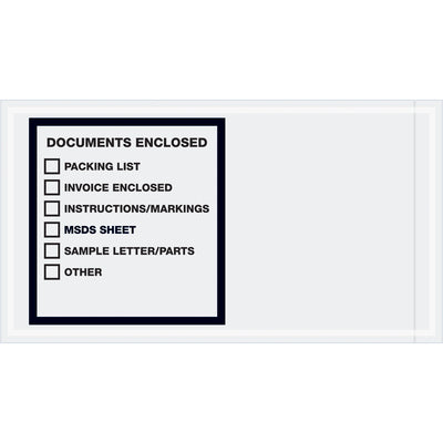 5-1/2 x 10" "Documents Enclosed" Transportation Envelopes 1,000/cs