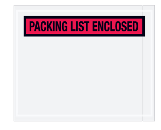 Panel Face Envelopes "Packing List Enclosed" (3 available colors)