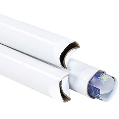 2 x 24" White Crimped End Mailing Tubes 50/cs