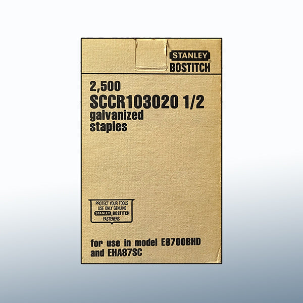SCCR103020 1/2" Stanley Bostitch Staples 2,500/bx