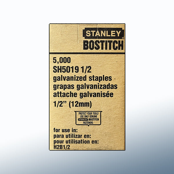 SH5019 1/2" Stanley Bostitch Staples 5,000/bx