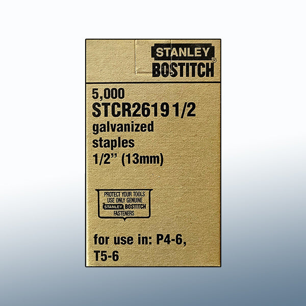 STCR2619 1/2" Stanley Bostitch Staples 5,000/bx