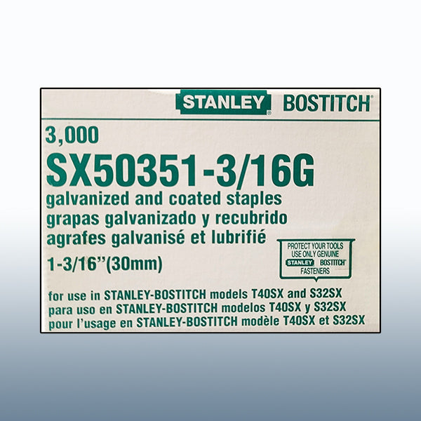 SX5035 1-3/16" G Stanley Bostitch Staples 3,000/bx