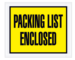 Full Face Envelopes "Packing List Enclosed" (3 available colors) 1,000/cs, unless noted